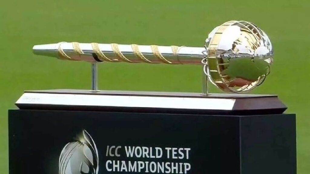 The World Test Championship mace on a podium World Test Championship mace displayed on podium